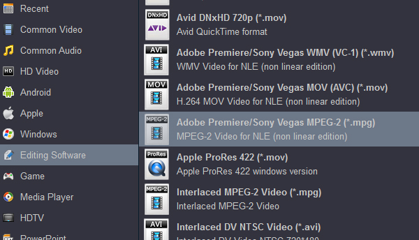  Convert MP4 files to MPEG2 for Sony Vegas Pro