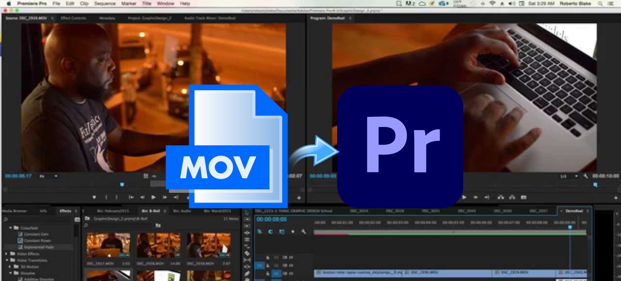 load MOV files into Premiere Pro CC